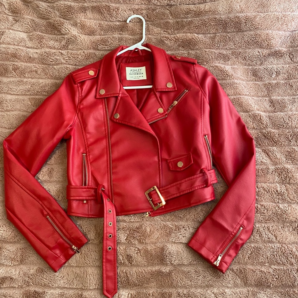 Red Faux Leather Jacket from Windsor